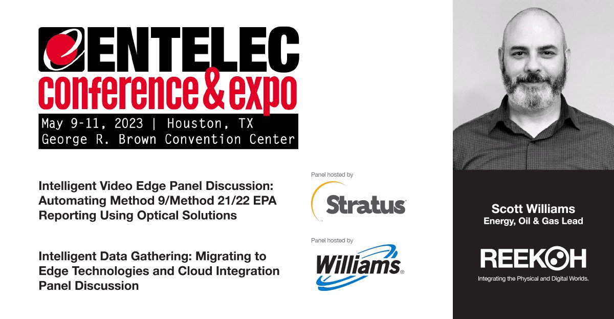 See Scott Williams, Reekoh's Energy, Oil &amp; Gas Lead, at Entelec Conference &amp; Expo  2023 in Houston participating on panels hosted by our partner Stratus, and customer Williams. entelec.org/expo/education…