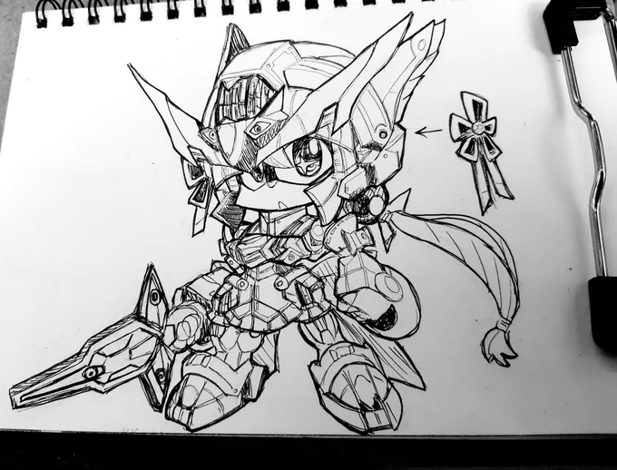 #sirenの落書き帳
#彗星の巫女 、衛愛璃亜流(エアリアル)!の改修案
手に持つの短剣は一族に伝わる儀礼刀・衛理駆刀(エリクト)。
衛愛璃亜流の精神と同調し自在に動き回りさらには鎧にもなる謎多き神器・江須甲冑魂(エスカッシャン)と対になる
守刀。バランスを子武者寄りにしたけど頭でかい気がする💦 