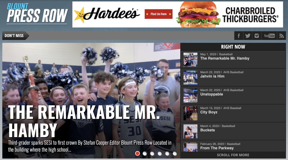 Click over to blountpressrow.com and see “The Remarkable Mr. Hamby” for our coverage of the BC elementary boys championship game. The Hamby kid is just … wow!