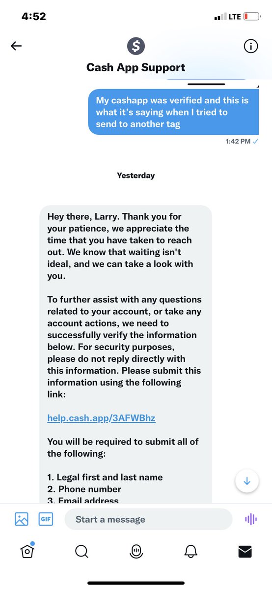 LarryTisdale6's tweet photo. My money has been stuck on cashapp and I get several links to process on from @CashSupport but still yet there’s no solution all I get is clicking on more links  I’m I being scammed over this @CashApp you need to do something @elonmusk https://t.co/AZHfmpWBIZ