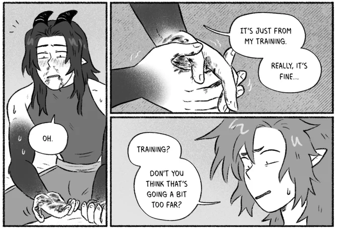 ✨Page 378 of Sparks is up!✨ Are you worried about him, Philo…? :)  ✨https://sparkscomic.net/?comic=sparks-378 ✨Tapas  ✨Support & read 100+ pages ahead patreon.com/revelguts