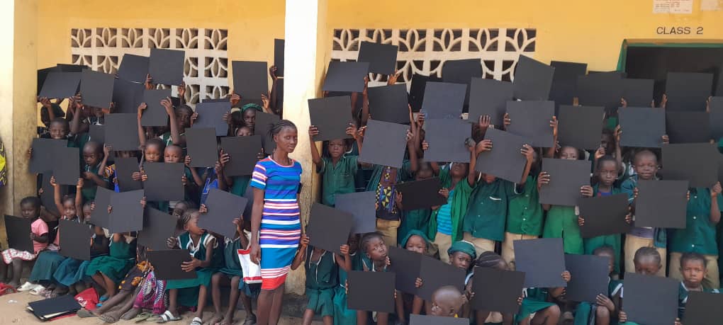 #Education is the answer. <a href="/EducAidSL/">EducAid SL</a> supplied slates to 4232 classes 1 children in 65 #SLEIC schools. Innovations are needed in Education.