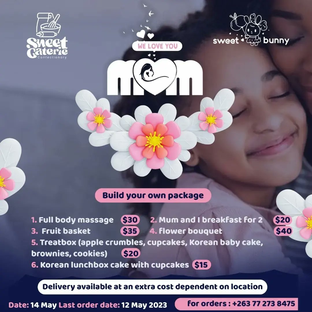 We back!!!!!

And just in time for Mothers day.
In collaboration with @sweetgateriezw we can't wait to bring those smiles n tears