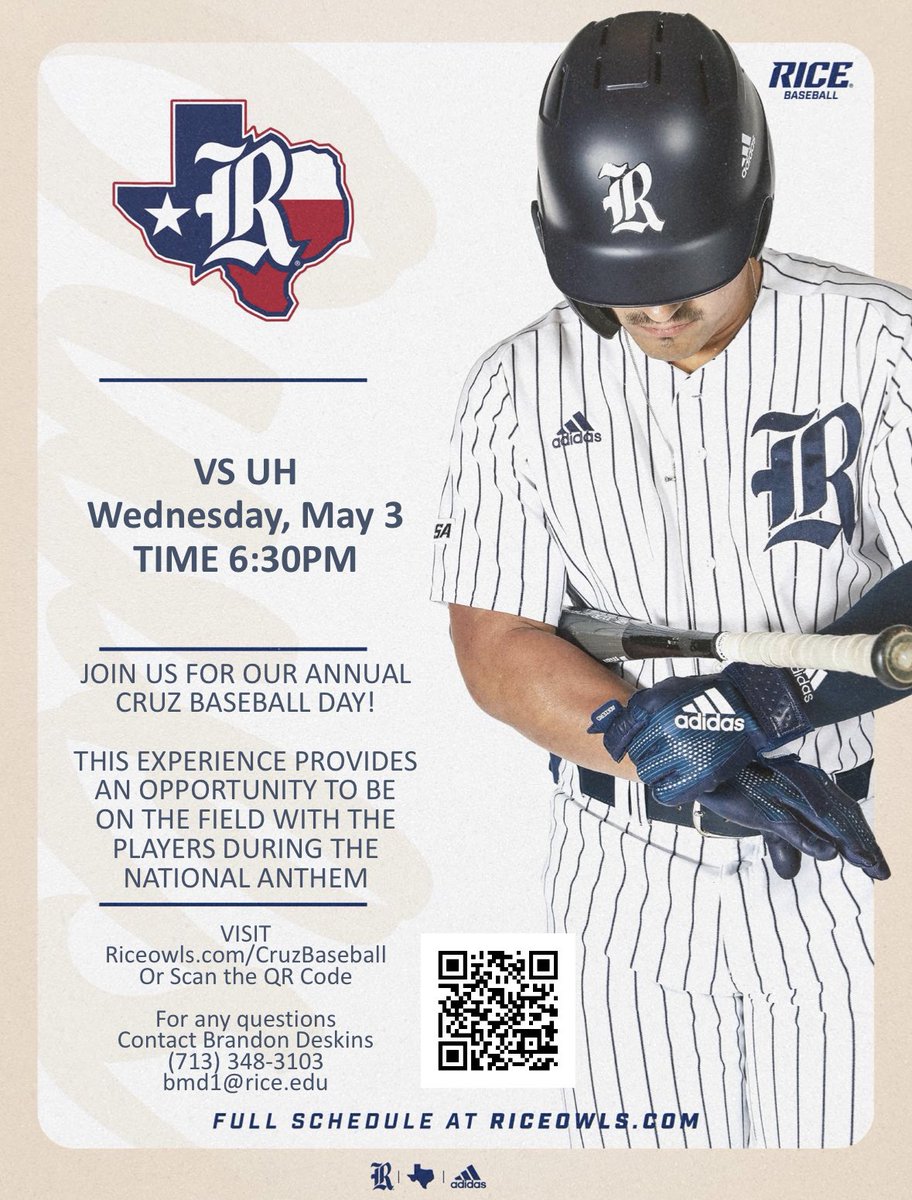 CB Day <a href="/RiceBaseball/">Rice Baseball</a> Get some tickets and support the future Rice Owls! <a href="/cruzzin13/">JE Cruz</a> <a href="/TheAntonio22/">Antonio Cruz</a> <a href="/CruzTrei/">Trei Cruz</a>