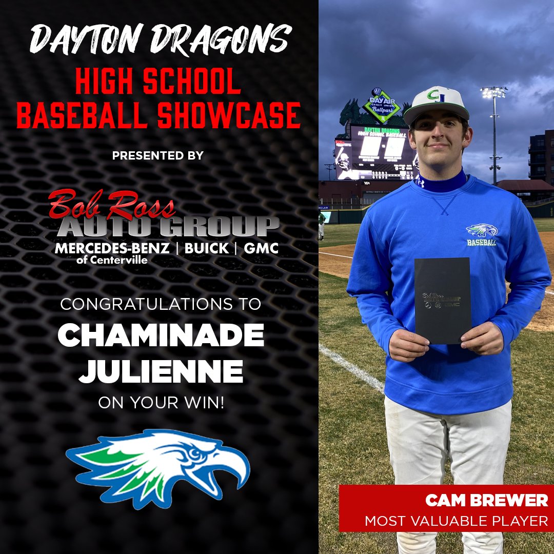 BobRossAuto's tweet image. Congratulations, and thank you to all the teams and MVPs who have participated in the @DragonsBaseball High School Baseball Showcase, presented by #BobRossAutoGroup! 

For the remaining schedule, please visit daytondragons.com/hsbaseball.
