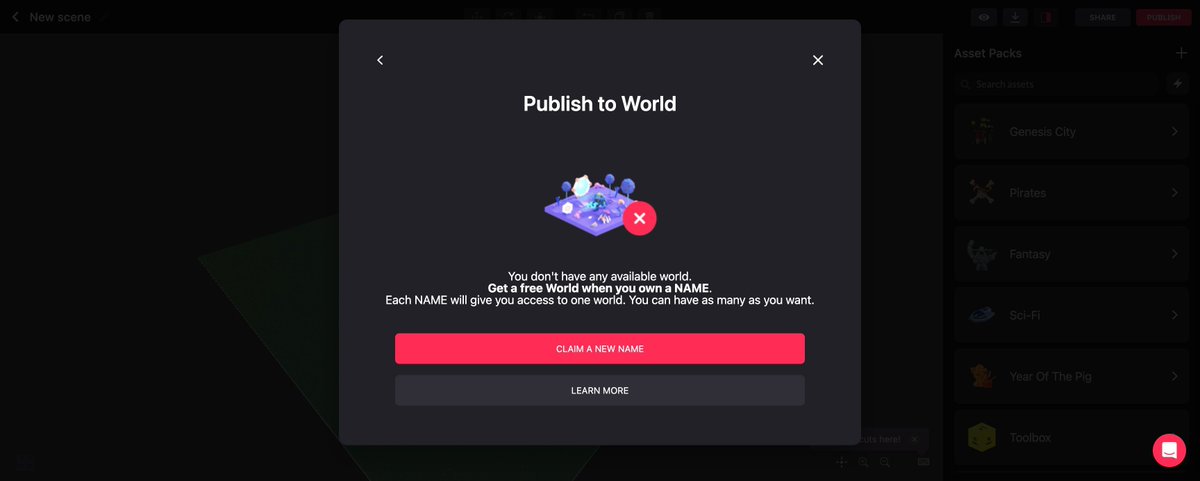 sidomains's tweet photo. You don't have any available world. Get a FREE World when you own a NAME
Each NAME will give you access to one world. You can have as many as you want #Decentraland #Web3 #names #ens #metaverse #Domains #999dcl https://t.co/vSSZ52Jpri