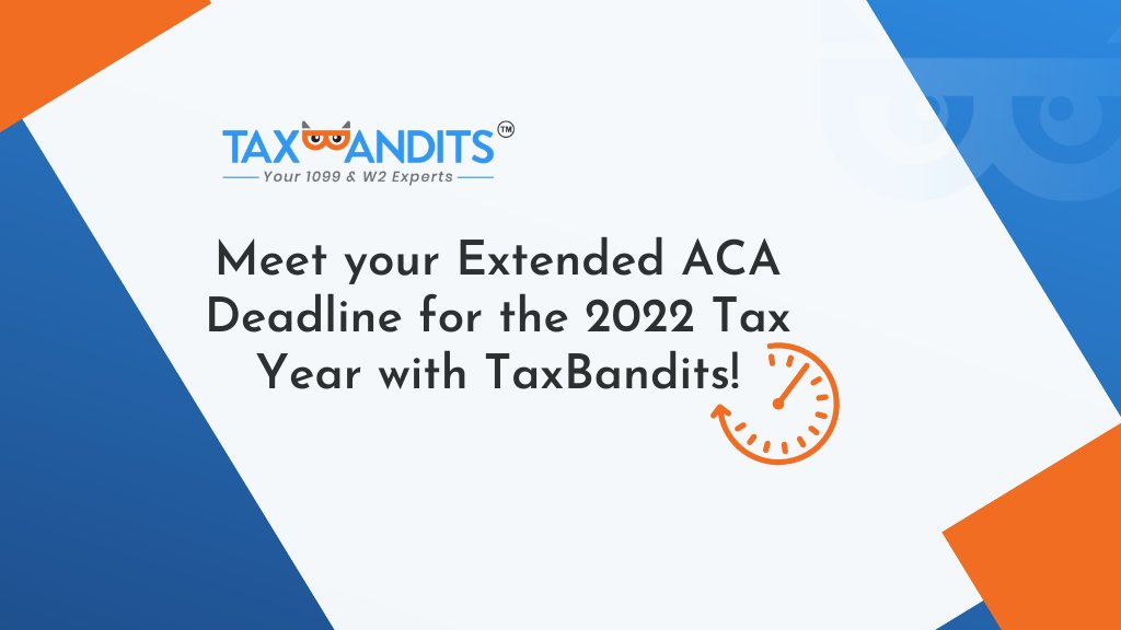 taxbandits's tweet image. There is another IRS deadline today!

If you filed a Form 8809 extension for ACA Forms, your extension period ends today.

bit.ly/3NwOD1U 

#ACAForms #IRS #deadline