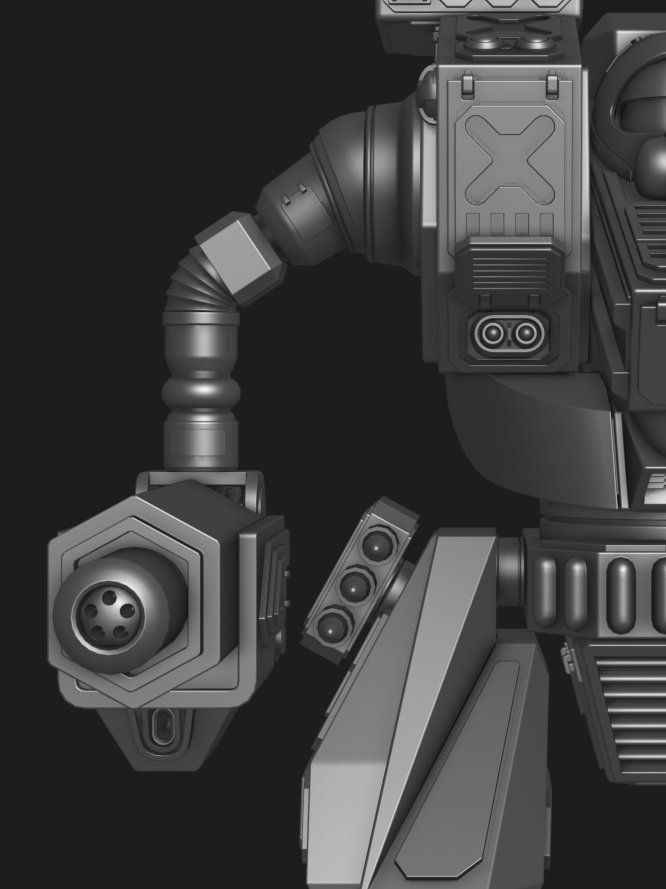 MekaRamen's tweet photo. Hellbringer/Loki progress: The inconsistency of the retro design has led to many questions, but I decided to make the decision based on the best-balanced aesthetic of them all.
#battletech #battlemech #hellbringer #loki https://t.co/uphYtQjfQv