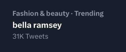 Bella Ramsey Updates on Twitter: "Bella is now trending on Twitter with