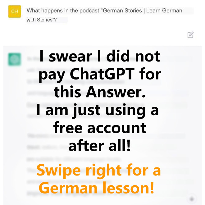 _germanstories's tweet photo. Translation in 5 minutes
#GermanPodcast #LearnGerman #Deutschlernen #GermanStories #GermanLanguage #DeutschlernenmitSpaß #GermanLearning #GermanLanguageLearning #LanguageLearning #Sprachenlernen #Podcast #GermanStoriesPodcast #LanguagePodcast #AIAssistant #ChatGPT https://t.co/3PGkaGyYIN