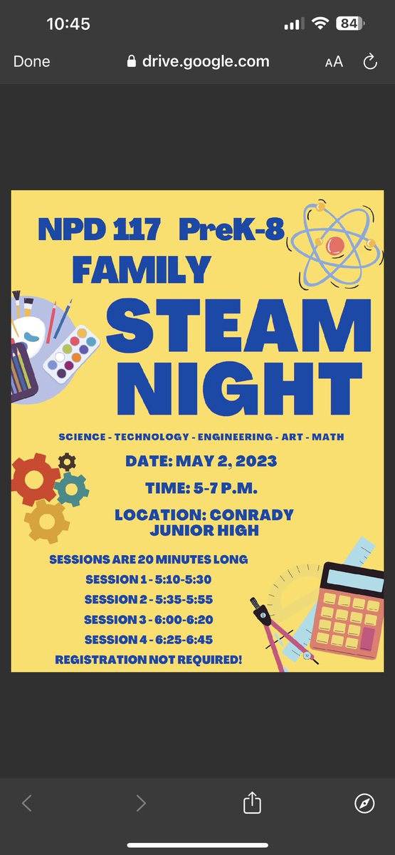 ZoubeidiManal's tweet photo. NPD 117 Family STEAM Night.

Join us Tuesday at 5 pm for our family STEAM Night! There will be lots of hands on activities for the whole families to enjoy! https://t.co/oPeRAZTqmU