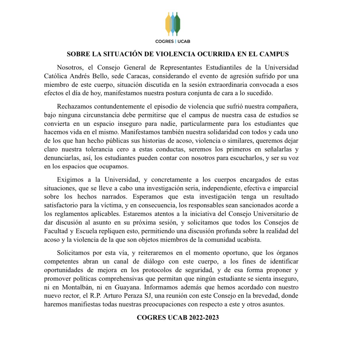 COGRES UCAB tweet media