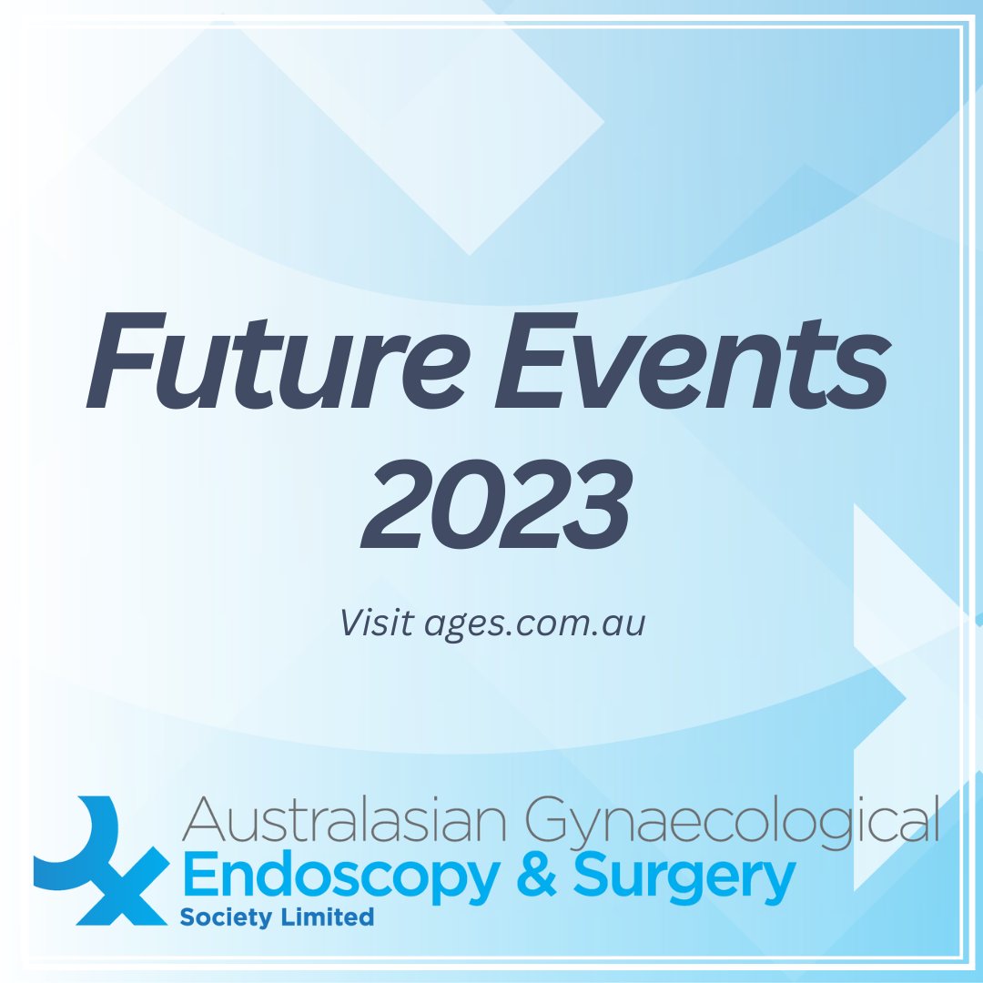 AGES_Society's tweet photo. Upcoming AGES Events for 2023!

AGES Focus Meeting
6th &amp; 7th July 2023
Bangkok Sukhumvit, Thailand

AGES Trainee Workshop
17th &amp; 18th June 2023
RACS (Melbourne)

AGES Pelvic Floor Symposium
20th &amp; 21st October 2023

AGES Lap-D Workshops
Aug, Oct, Nov
MERF Brisbane https://t.co/xjrZwFxR6M