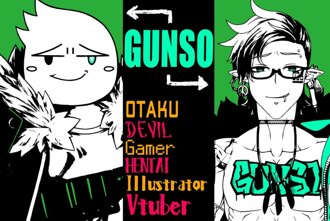 悪魔であり絵師でもあるVtuberのようななにか、ぐんそーだ!時々イケメンになったりするぞい!  主に崩壊3rd・原神・崩壊スターレイルなどのHoyoverse作品を中心に配信やってるぞ!  自由でわちゃわちゃした配信をやってるのでよかったら見てってな! #Vtuber #個人勢Vtuber #5月のVTuberフォロー祭り