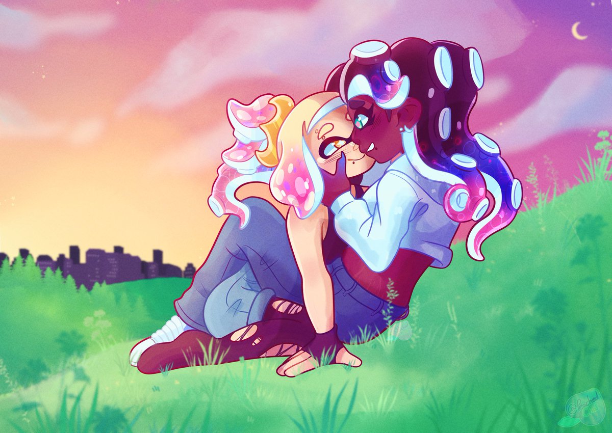Chaimyera's tweet photo. [Splatoon] 
Days and nights they always change
But you and I just stay the same https://t.co/4oyP2EqSjV