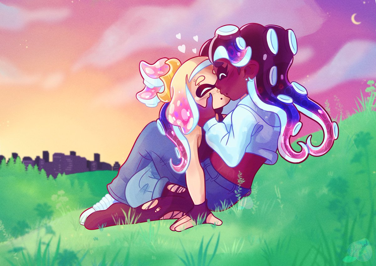 Chaimyera's tweet photo. [Splatoon] 
Days and nights they always change
But you and I just stay the same https://t.co/4oyP2EqSjV