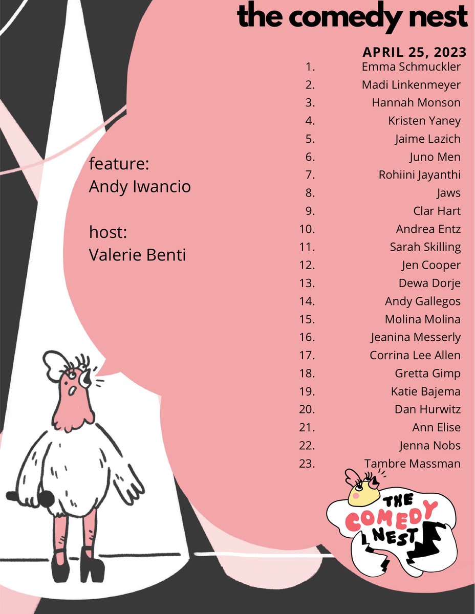 ComedyNestSEA's tweet photo. Omg it’s such a great line up this Tuesday! Featuring the always stunning @andyiwancio  and a super keen host @Valerie_Benti ! Honestly such a great show! Doors at 7:30, show at 8pm@in the Jewelbox Theatre @SeattleJewelBox 

The producer for this evening is @TamboMcambo https://t.co/hLdKCIPSqK