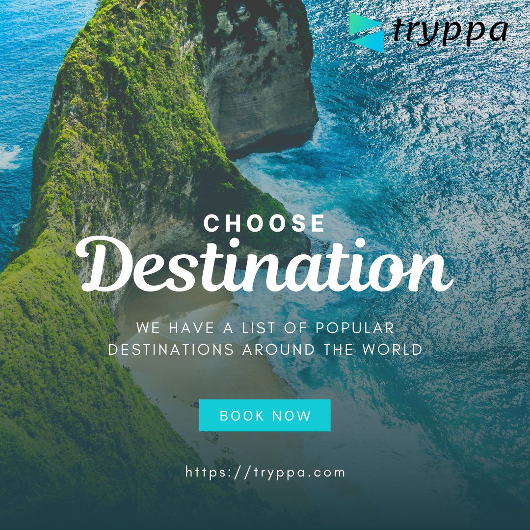 tryppas's tweet image. Here is the list of popular destinations around the world. 

1456 flights in the world
5M+ hotels over the world
700+ popular destinations
100+ happy customers

Book Now 👉👉 tryppa.com  

#firstclassflights #5staraccomodations #cars #bike #exclusiveactivities