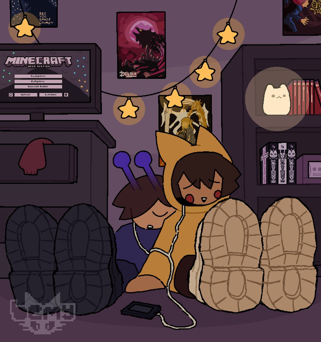bemycola_'s tweet photo. art of me and my boyfriend falling asleep after a busy night (playing minecraft and zelda)
#digitalart #digitalillustration #painttoolsai #art #oc #ocart #pikachu #minecraft #zelda #buggyboy #couple #coupleart #cute #ilovemyboyfriend https://t.co/JwkZpiXn8d