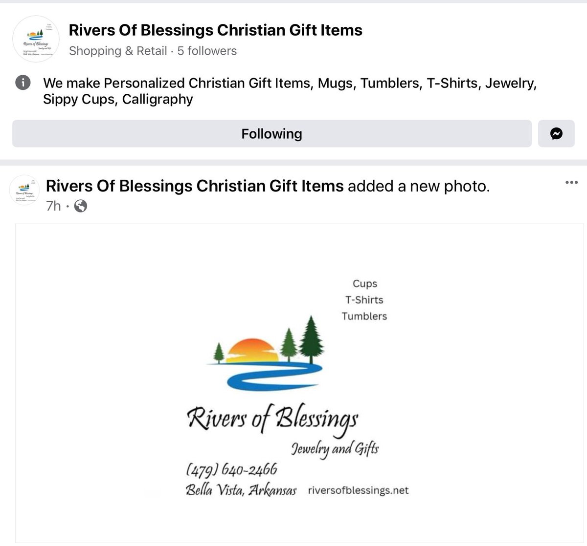 This is our new Facebook page called Rivers Of Blessings Christian Gift Items! On Instagram and Twitter our name has not changed its still Rivers Of Blessings Jewelry and Gifts. Follow us on Facebook, Instagram and Twitter!