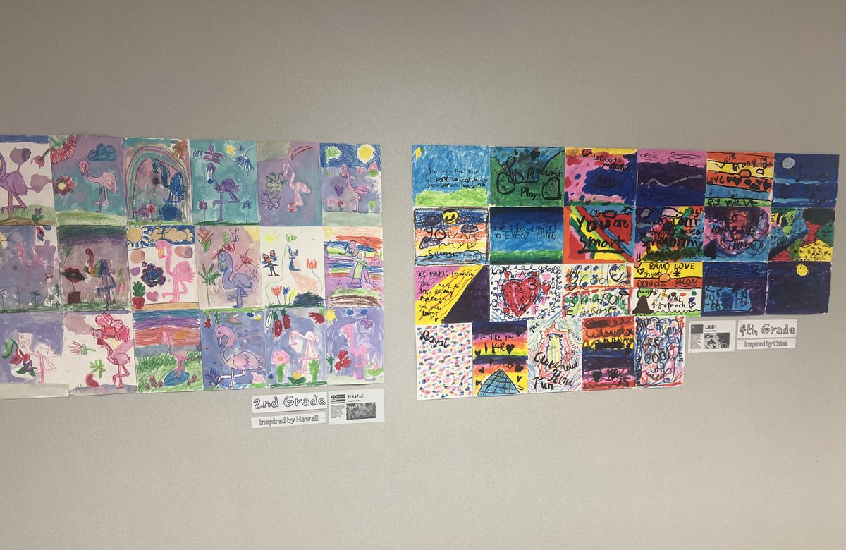 mslowpaz's tweet photo. It’s May, which means new #aldineart on the @CypresswoodES walls! We were inspired by #AAPI23 & Korea, China, Hawaii, India & Japan #cwoodcreates #AldineConnected @NewmanKaileigh @TrentGJohnson @drgoffney #mustmakemon #k12artchat #elementaryart #printmaking #mixedmedia #artclass https://t.co/YABMVPwzNA