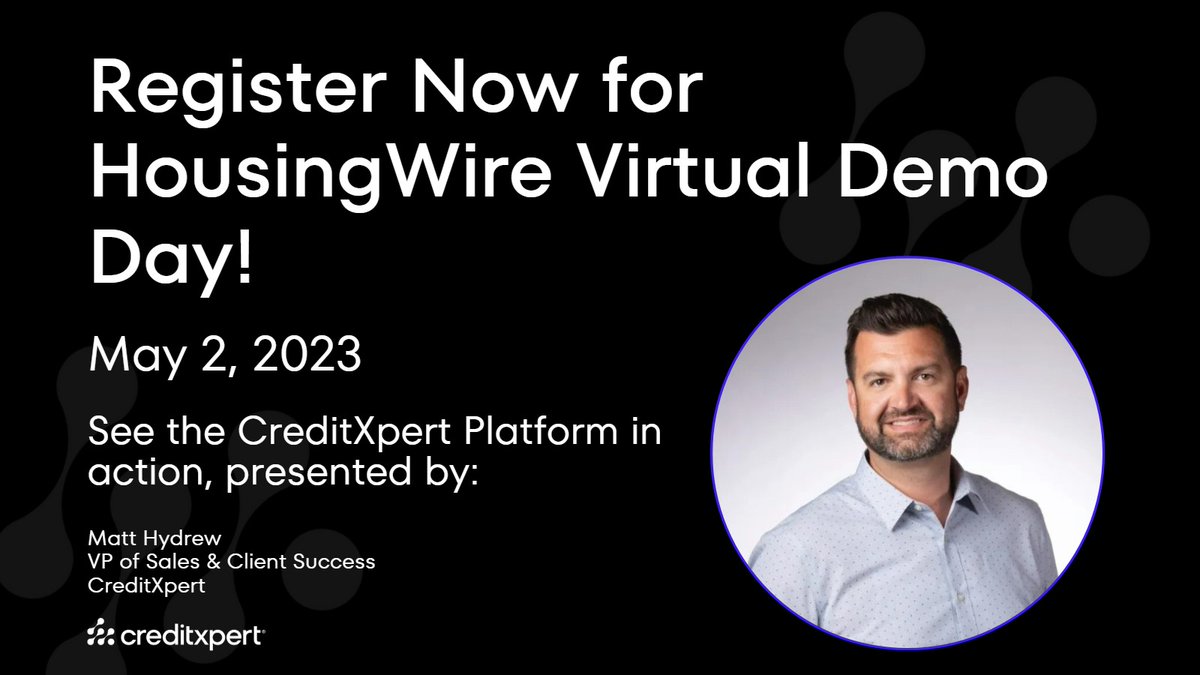 CreditXpert's tweet photo. Our very own VP of Sales and Client Success, Matt Hydrew @mhydrew, will be presenting CreditXpert's Enterprise Platform during tomorrow's @HousingWire Virtual Demo Day!

Click here to register: https://t.co/7TchcBOlZ4

#fintech #mortgagelending #creditscore https://t.co/jlbCPS7OPm