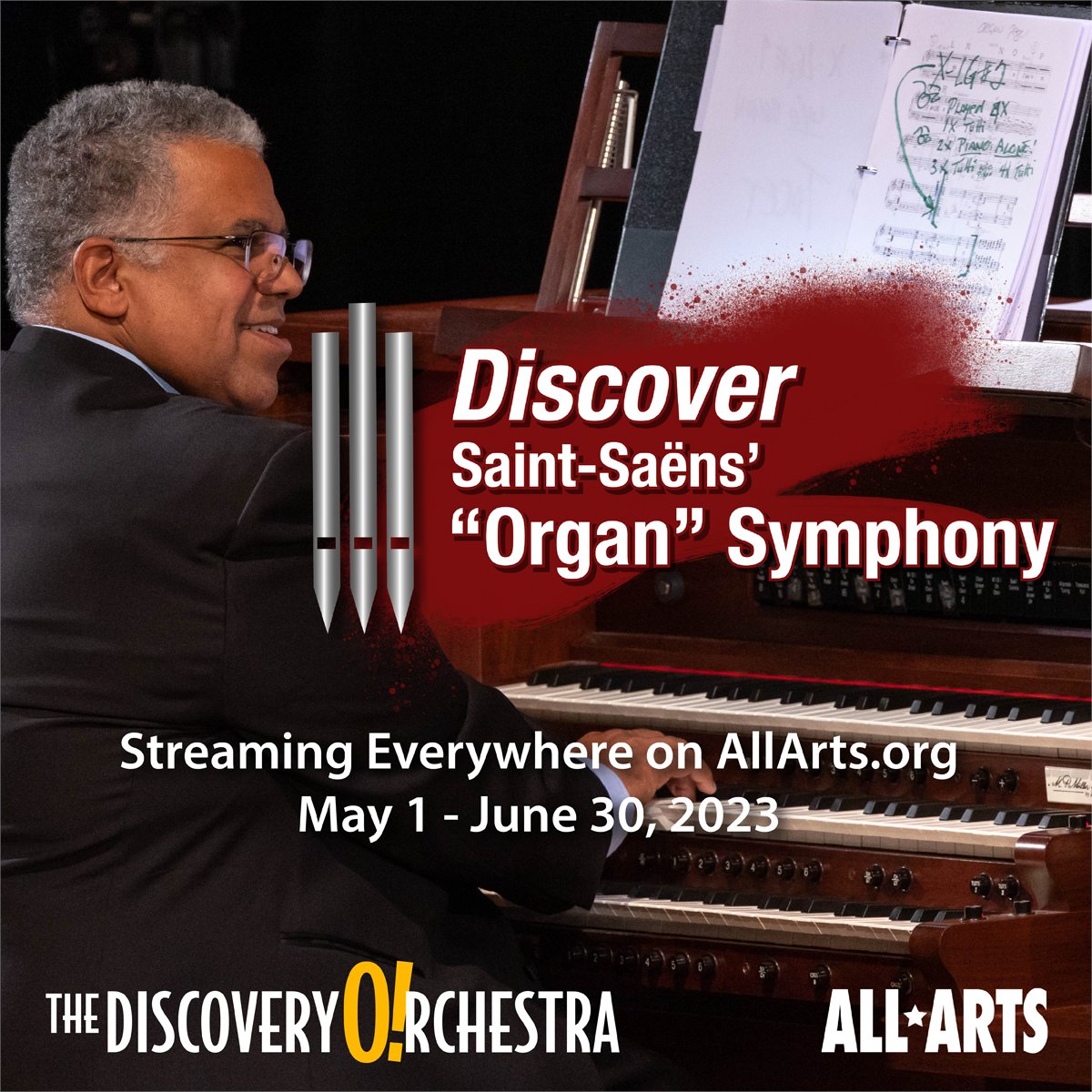 DiscoveryOrch's tweet photo. STREAM IT NOW! Our “Discover Saint-Saëns' ‘Organ’ Symphony” TV show is available for streaming anytime, anywhere on ALL ARTS now through June 30, 2023. Tune in for an amazing, interactive experience:
https://t.co/raU7aadj82 https://t.co/cqWaFDFwEE