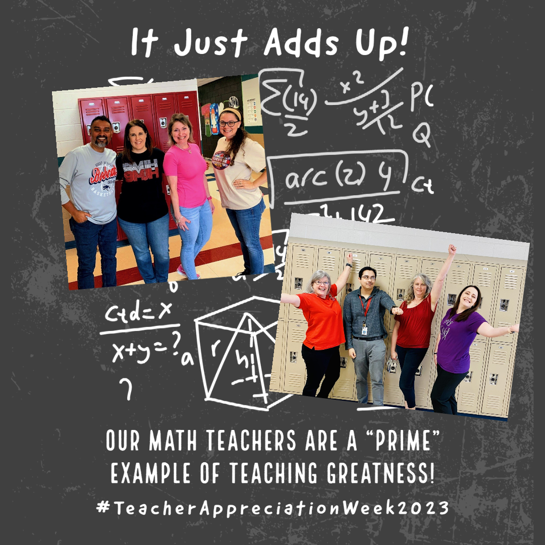 BerryMiller_JH's tweet photo. To kick-off #TeacherAppreciationWeek, we spotlight our dynamic #MathTeachers! Their outstanding instruction &amp; team mentality makes complete #sense to their students. Happy Teacher Appreciation Week math peeps!❤️💙🐾🧮#AlwaysGrowing #WeArePearlandISD https://t.co/tnzEysseVd