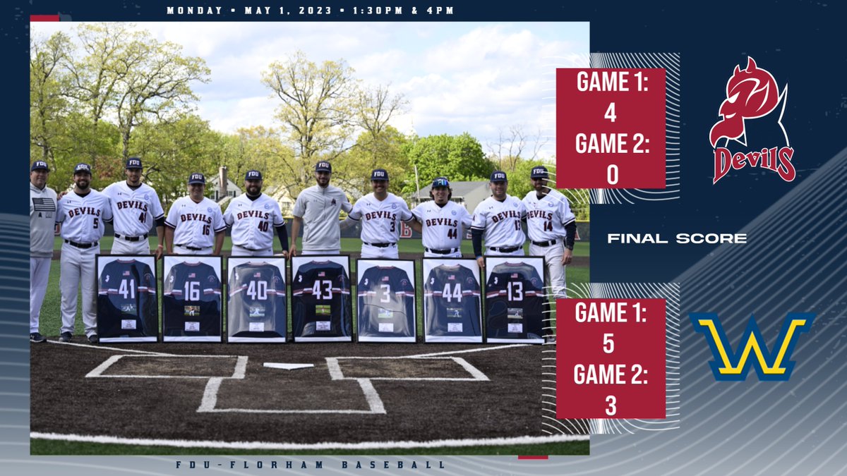 STATS | <a href="/FDU_Baseball/">Devils Baseball</a> honored its seniors between today's MAC Freedom doubleheader games against Wilkes. The Devils fell, but Brody Donovan record his second homerun in game two!

Box Score Game One: bit.ly/3LvymIa
Box Score Game Two: bit.ly/3NxpnZo

Recap Soon!