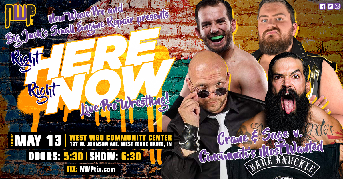 NewWave_Pro's tweet photo. Saturday May 13th 2023
#NWPRIGHTNOW
West Vigo Community Center
Tag Team Warfare!
@SagePhilips7 / @JCrane317
vs
@PlanetWilliams1 / @LordCreweKills
Doors 5:30pm show 6:30PM
Tickets start at $10.00
https://t.co/nA7gmZ39AI
Sponsorship is available for matches! https://t.co/D9WeHvTvK1