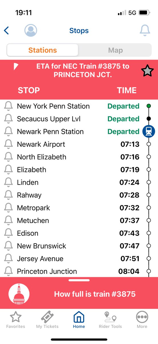 dcbart's tweet photo. @EWRairport @GovMurphy yep, this is my third tweet, cause I am mad. Not only did it take me 80 minutes from gate to getting on train, I got the one that stops at every stop, yep, every single on https://t.co/d6cttyz2Gd