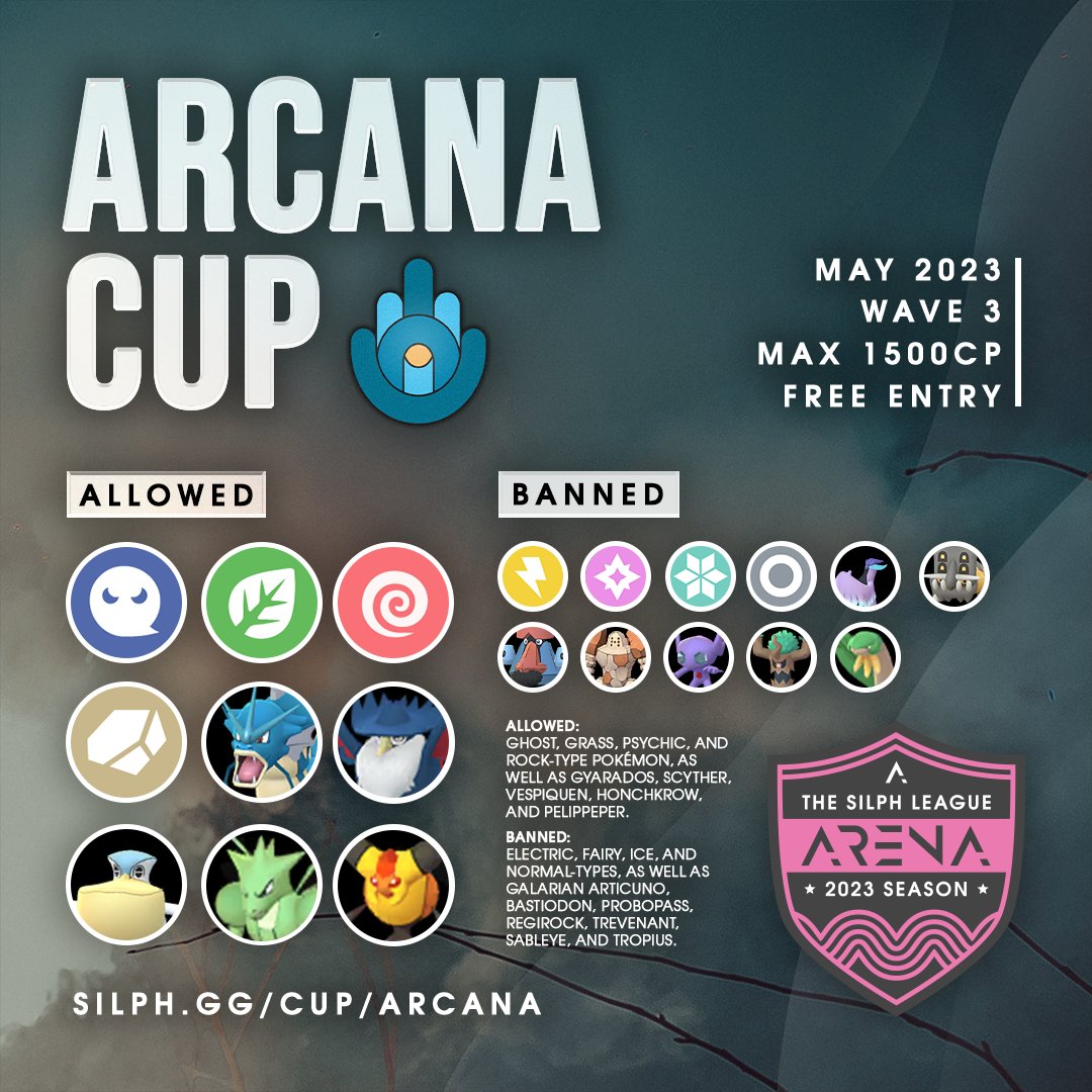 PokeArenaOte's tweet image. COPA DE ARCANA POKEARENA ORIENTE Y EL REY DE LAS CONCHAS 

Domingo 28 de Mayo a las 2:00 pm

Premiós
1 lugar
200 pesos
2 lugar
100 pesos y un regalo del patrocinador 
3°
100 pesos 

Ubicación Calle Pochotes C Amargura Esquina 56330 Chimalhuacán Méx

Torneo silph.gg/t/4b7g/copa-de…
