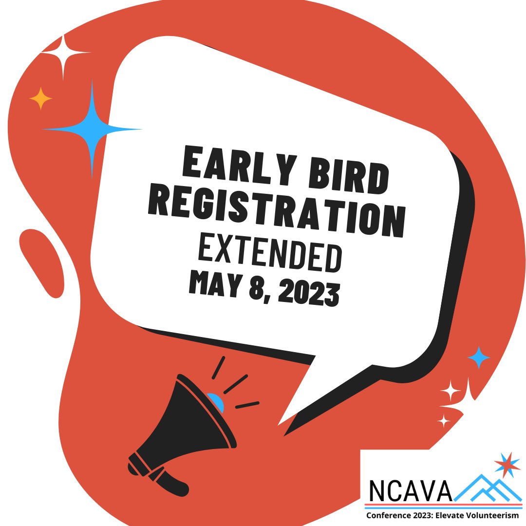 NC_VolAdmins's tweet photo. Early Bird Registration for the 2023 Statewide Conference on Volunteer Management has been extended to May 8th, 2023! https://t.co/SorKyTyKOL #lovols https://t.co/oexGL1HToI