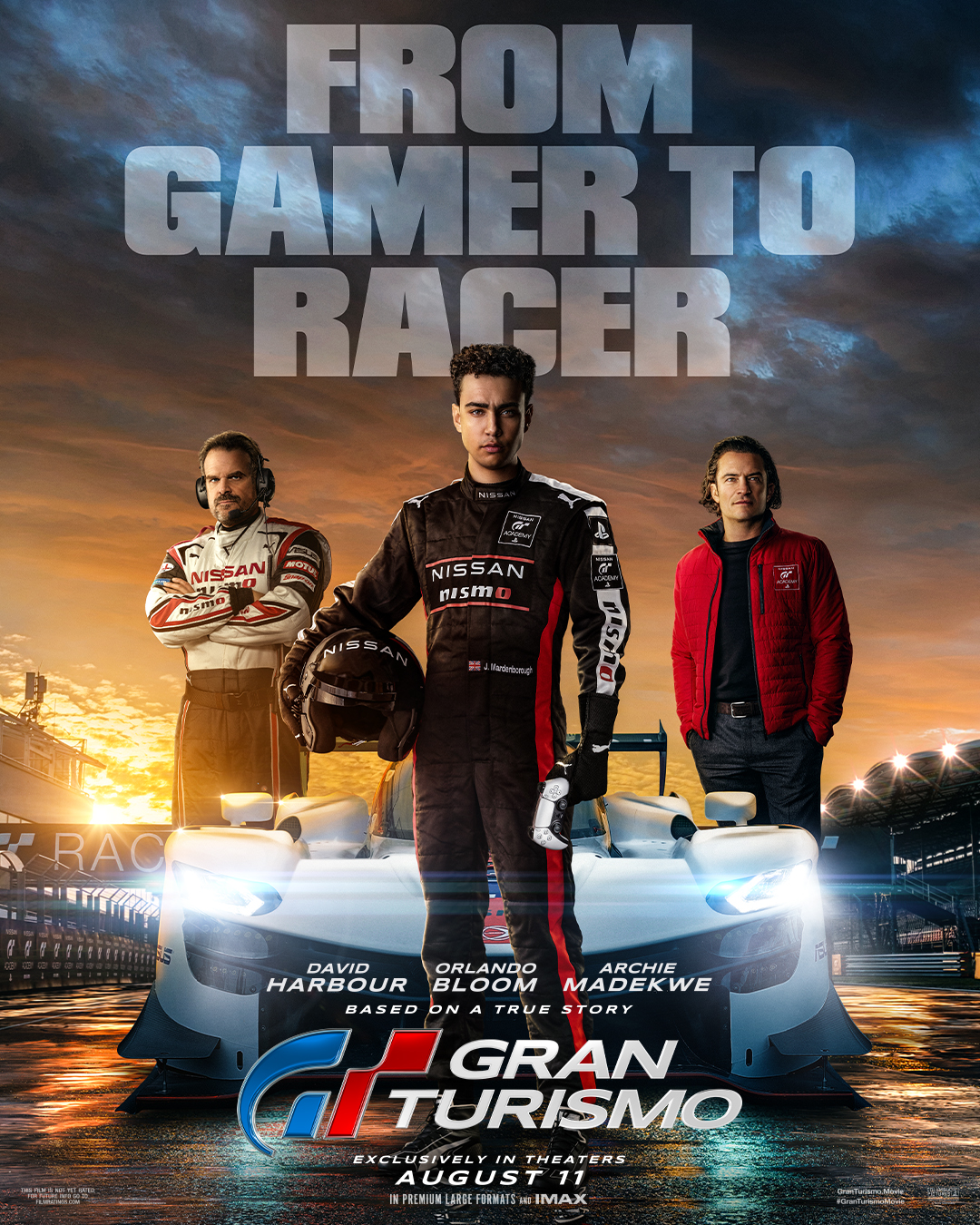 David Harbour & Orlando Bloom in nieuwe Gran Turismo 2023 posters