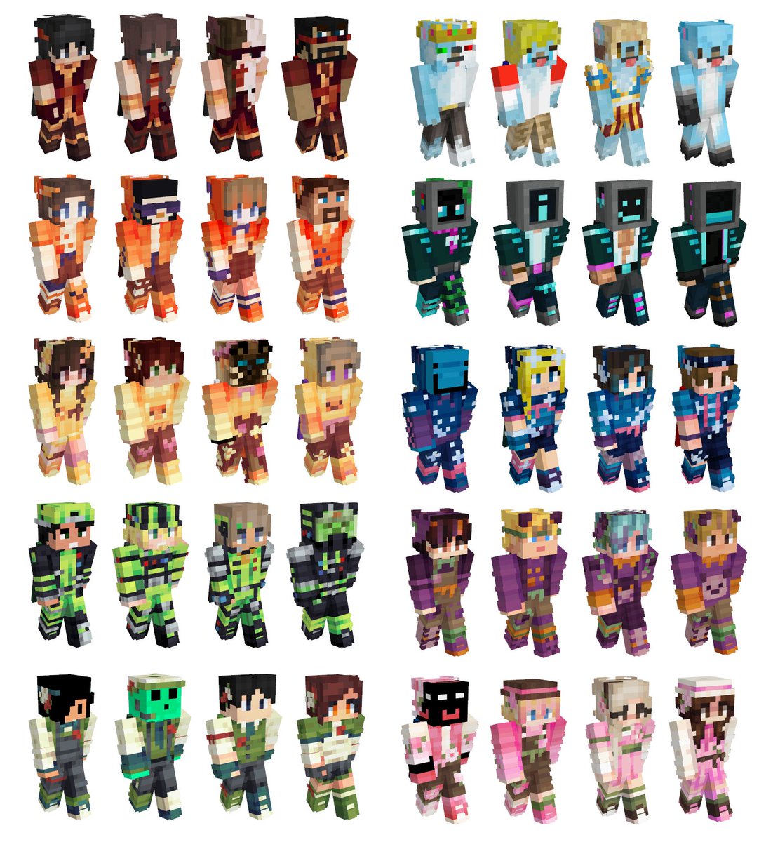 mccupdate's tweet photo. These are all the skins that were used in MCC30!  

⤷ Skin credit https://t.co/OWDJXELgXi