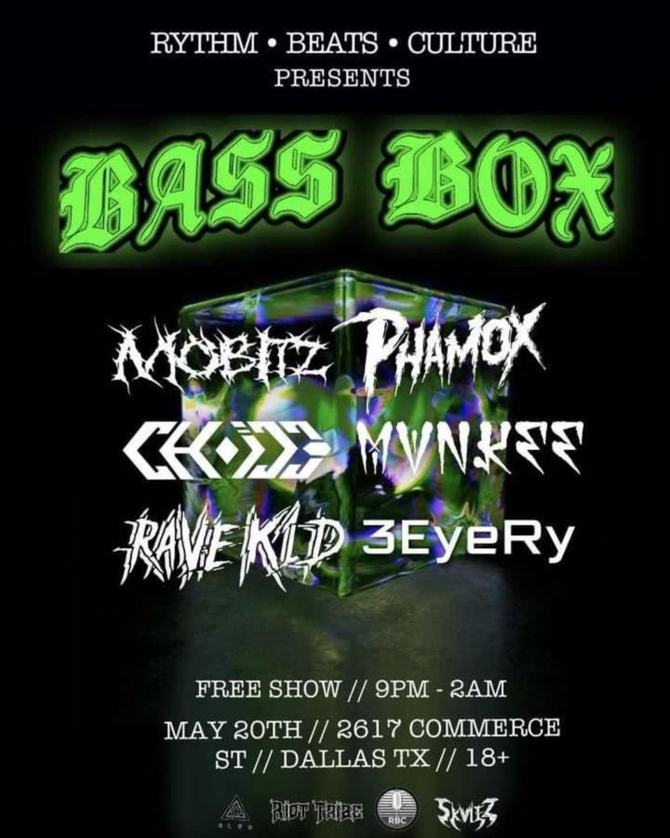 _Mobitz_'s tweet photo. Come to dallas may 20th to wreck RBC with @riottribee and the homies @PhamoxDub
@mvnkee
@choic3music
 https://t.co/b0iVqoiGVe https://t.co/r85wMfK3pd