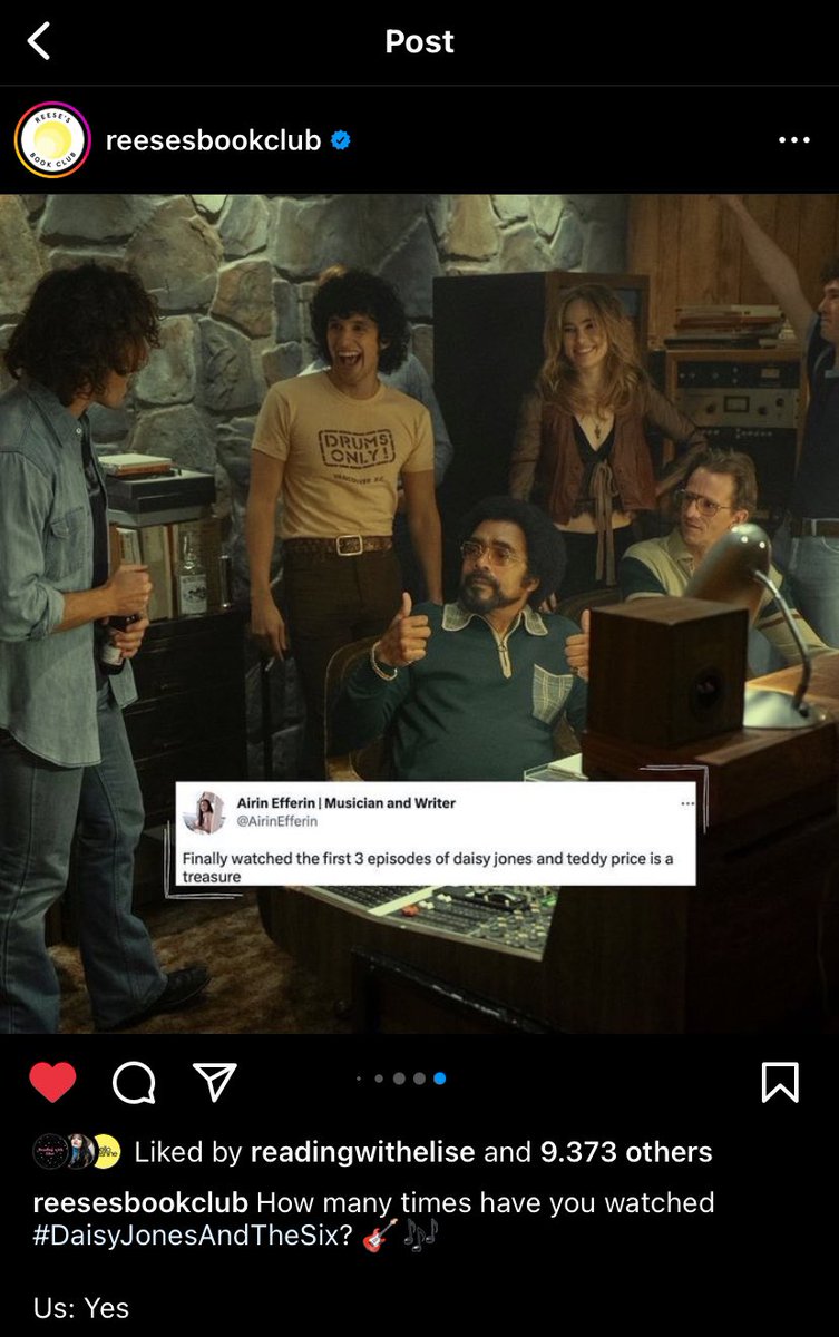 My tweet got featured on reesesbookclub IG omg 😱