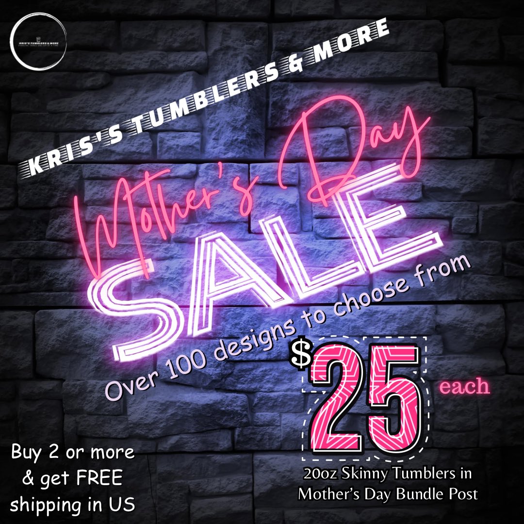 Hey y’all! I have an awesome sale going on over on my page Kris’s Tumblers &amp; More and would really appreciate y’all’s help spreading the word. Check out the 100+ pretty designs available in this sale and share it tag your friends. Thanks in advance💝 ~Kris facebook.com/10009081468411…