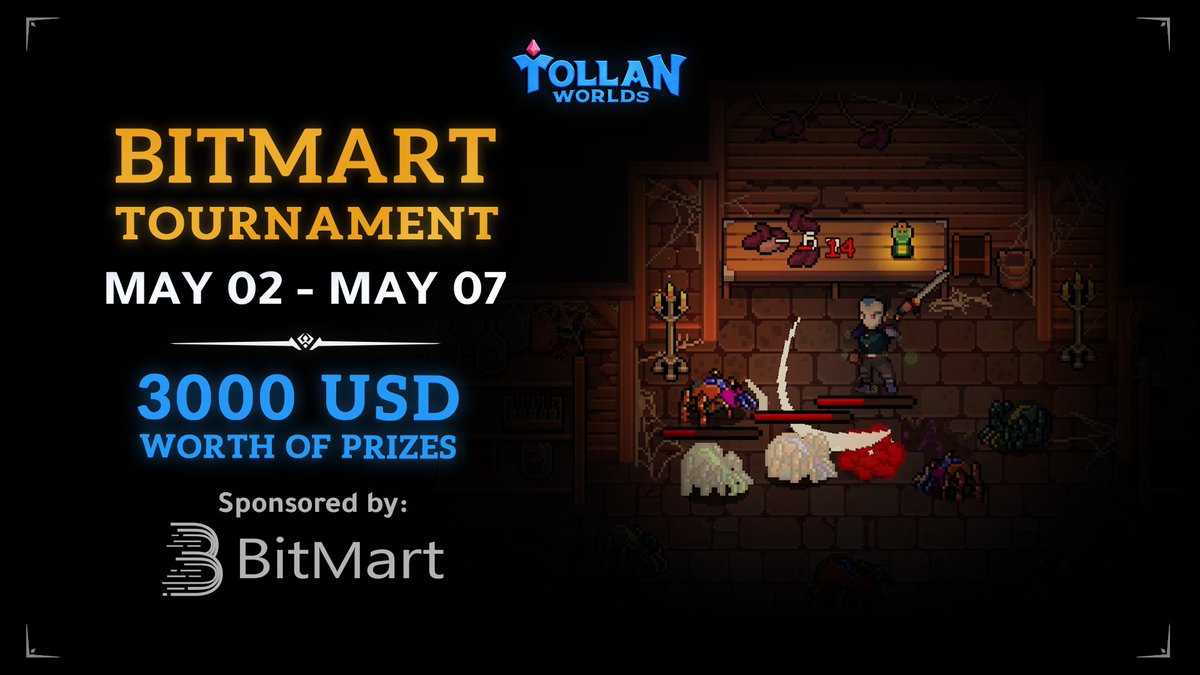 TollanUniverse's tweet photo. 🚨BITMART TOURNAMENT IS COMING🚨

Compete for 3000 USD worth of Prizes in the new Tournament Round! 🏆

Sposored by: @BitMartExchange 

📅 May 2nd, 7pm UTC - May 7th, 7pm UTC

Play at: https://t.co/5uM5Y7wh5z