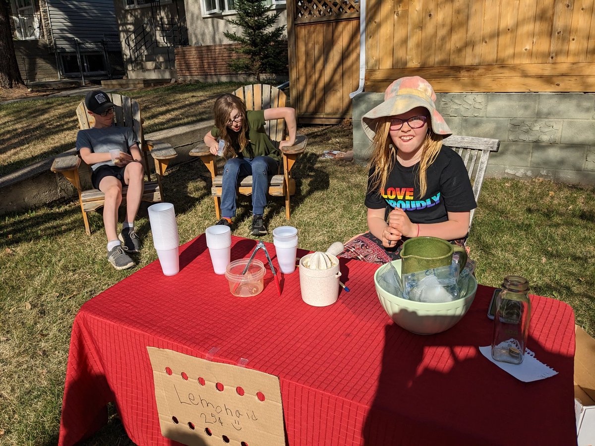 iFrumious's tweet photo. Olive is selling homemade (real) lemonade, 25 cents! 9319 95 Street. 🍋🥤 https://t.co/JKqKtgWMGy