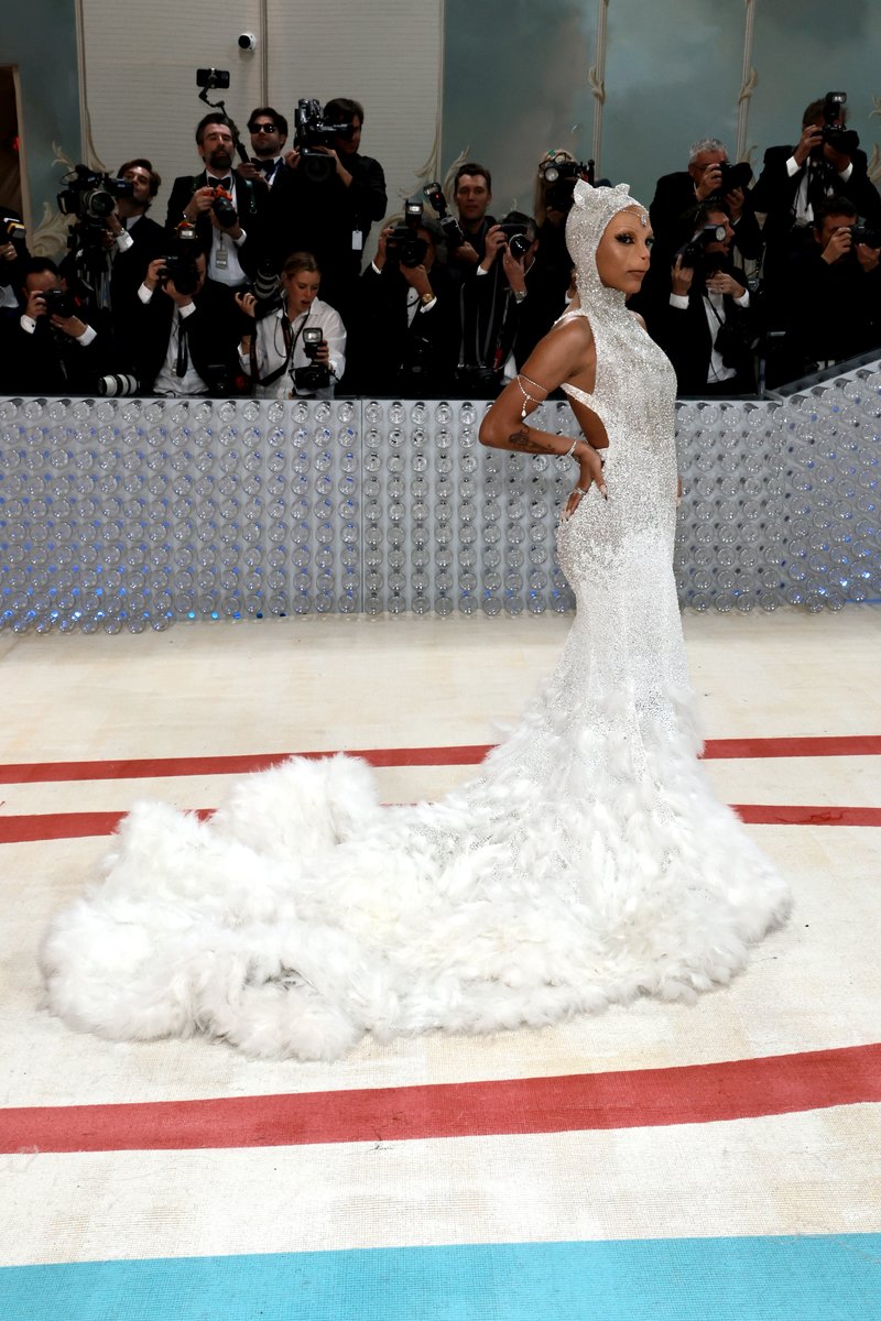 TheCut's tweet photo. Is that Choupette??? No it's @DojaCat!!!!!! #MetGala 

Photos: @GettyImages https://t.co/CJRBFpsGG8