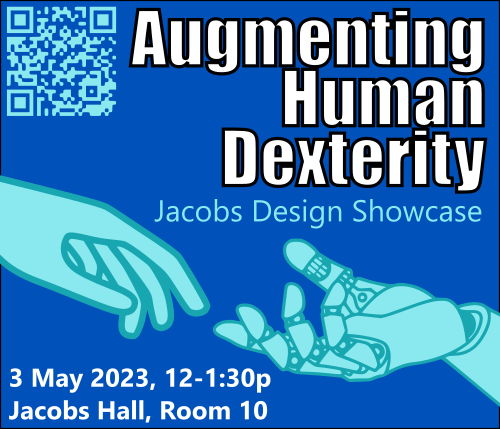 EDG_UCB's tweet photo. The Augmenting Human Dexterity class showcase is coming up this Wednesday at noon in the Jacobs Institute for Design Innovation! https://t.co/9xBRigVxzC