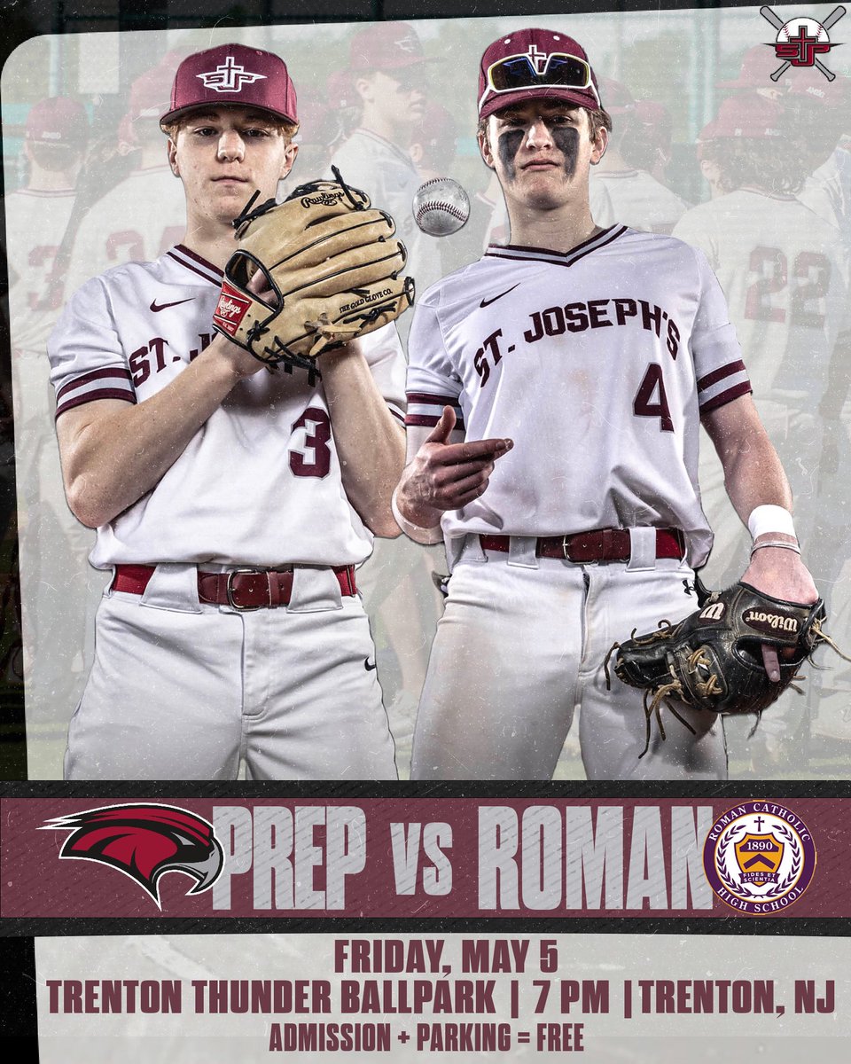Calling all Prep Baseball Fans, Alumni, Family, &amp; Friends.

Join us this Friday as our Varsity Team will take on Roman in a unique PCL Matchup @ Trenton Thunder Ballpark (1 Thunder Road, Trenton, NJ 08611) at 7PM. 

Parking and Admission is Free!

#AMDG | #Brotherhood | #THWND