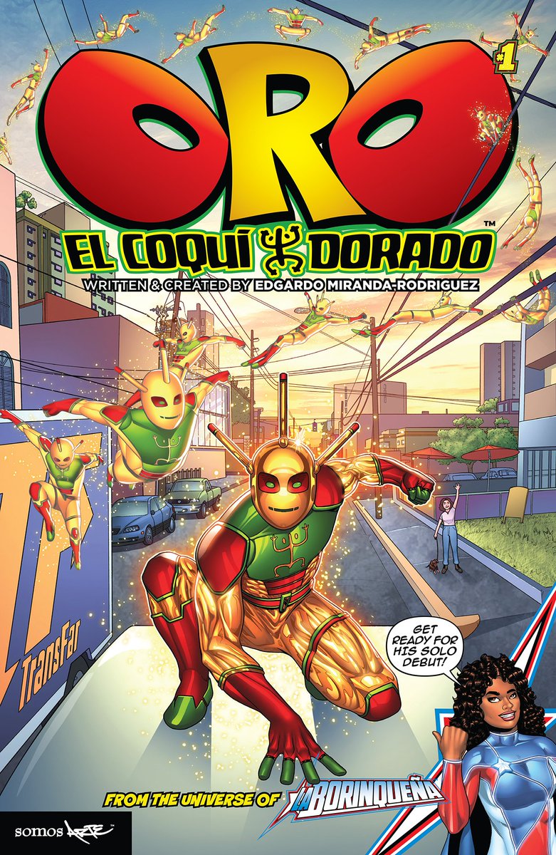 MrEdgardoNYC's tweet photo. #OroElCoquiDorado №1 available at https://t.co/kwuoTsEVvR. He first appeared in #LaBorinqueña №3, then reappeared in "La Borinqueña Guest Starring @RosarioDawson" all available on our website. While you're there pre-order our @BossFightStudio action figures too! https://t.co/5xcqZ9WYCp