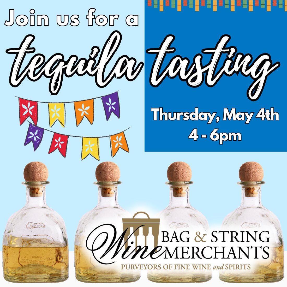 Kick off your Cinco De Mayo weekend with a Thursday night tequila tasting!

JOIN US FROM 4-6PM on May 4th in the store to sample and talk about some tasty tequilas we’re excited to share with you!
#Agave #AgaveSpirit #LakewoodNY #CHQ #JTNY #Chautauqua #ChautauquaLake #Tequila