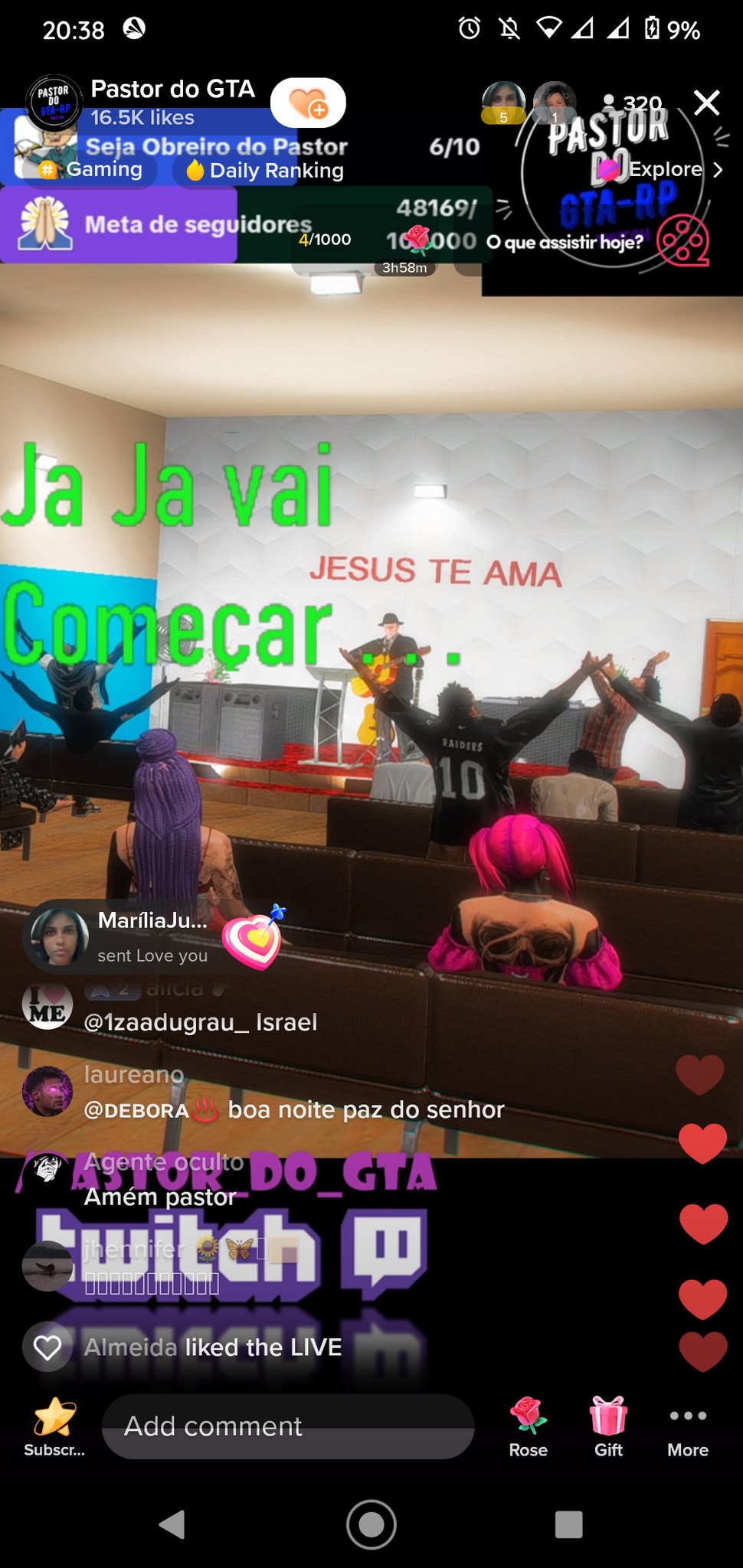 Pastor Erick - GTA RP - !pix - !discord FULL HD. - pastor_do_gta on Twitch