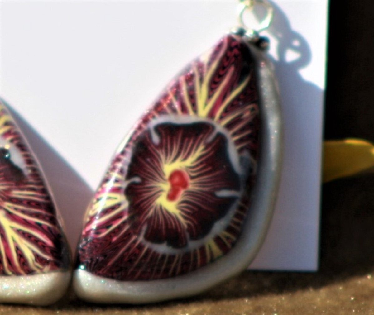 Slarivee's tweet image. Excited to share the latest addition to my #etsy shop: Polymer Clay Resin Sterling Silver Crimson Yellow Flower Earring #red #oval #yellow #women #earwire #earlobe #resinearrings #polymerclay etsy.me/3oX5Xmw
