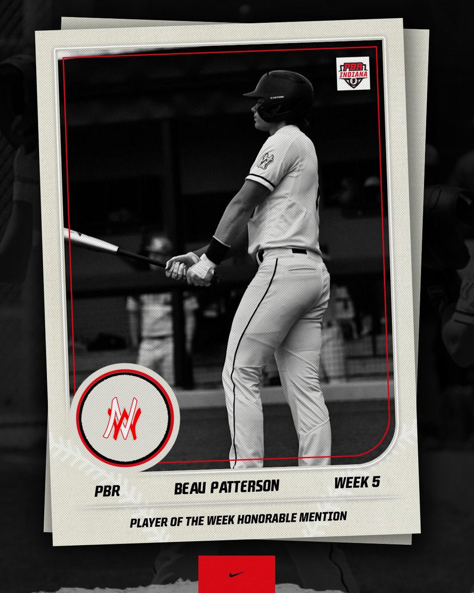 NorthWoodBSB's tweet photo. ✨PLAYER OF THE WEEK HONORABLE MENTION✨
1B, Junior Beau Patterson was named @PBRIndiana Week 5 Player of the Week Honorable Mention.
In 5 games, he went 10/19 (.526) with 3 XBH & 6 RBI. He also pitch two scoreless innings and struck out 4.
#RisingStock📈
#NextPitch ⏭️⚾️ https://t.co/OCx7RoTZQw