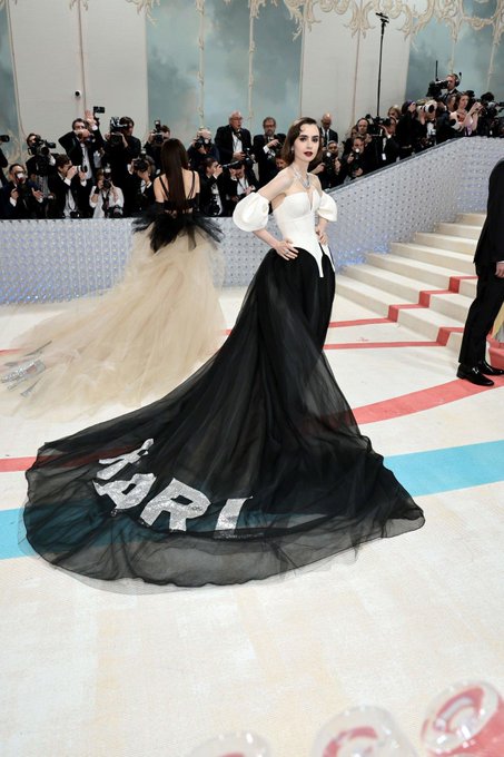 Lily Collins, reminding everyone what tonight's #MetGala is about.