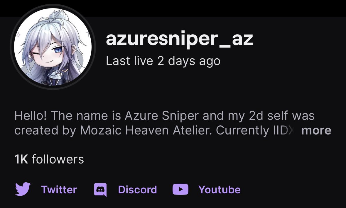 azure_sniper's tweet photo. Im posting this at risk of losing this precious "K" but we finally did it!! 1K followers! Thank you so much for everyone's support. We couldn't have done it without you. I appreciate every single viewer and lurker out there. Thank you thank you THANK YOU! https://t.co/FdBkNVuqas